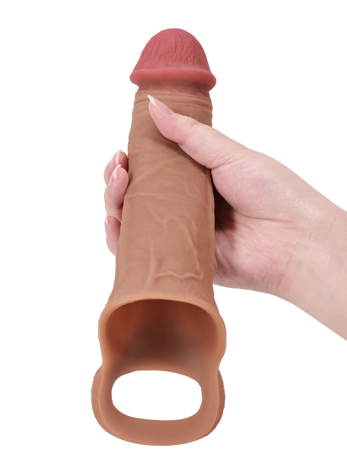 PCS10 – 8"x 2" Brown Realistic Open Ended Penis Sleeves