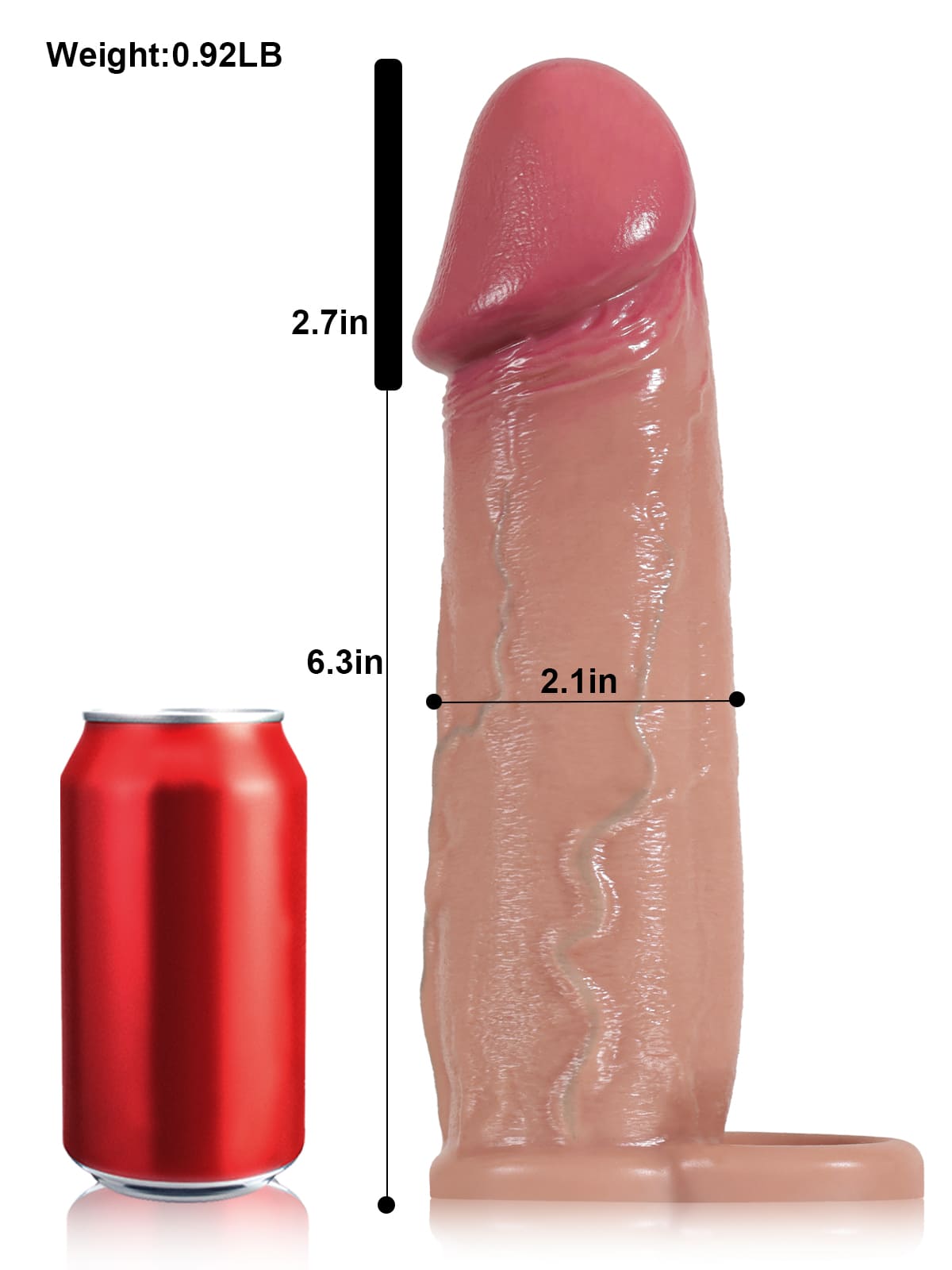PCS41 – 9" x 2.1" Realistic Sliding Skin Cock Sleeve with Thick Boost