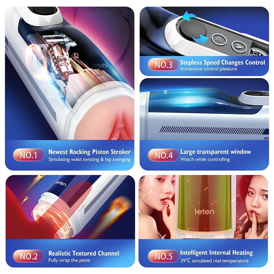 PT9Plus - Realistic Male Stroker with Thrusting, Rocking & Heating – Voice-Enabled Pleasure Machine