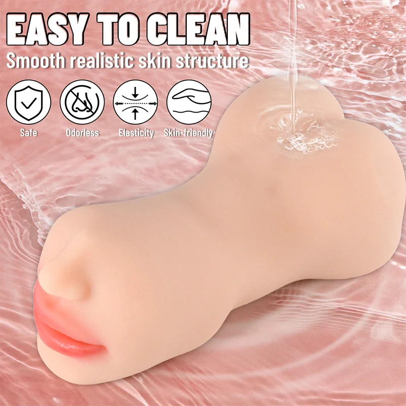 Emilia - 1.6 lbs Realistic 3 In 1 Mouth & Butts Pocket Pussy