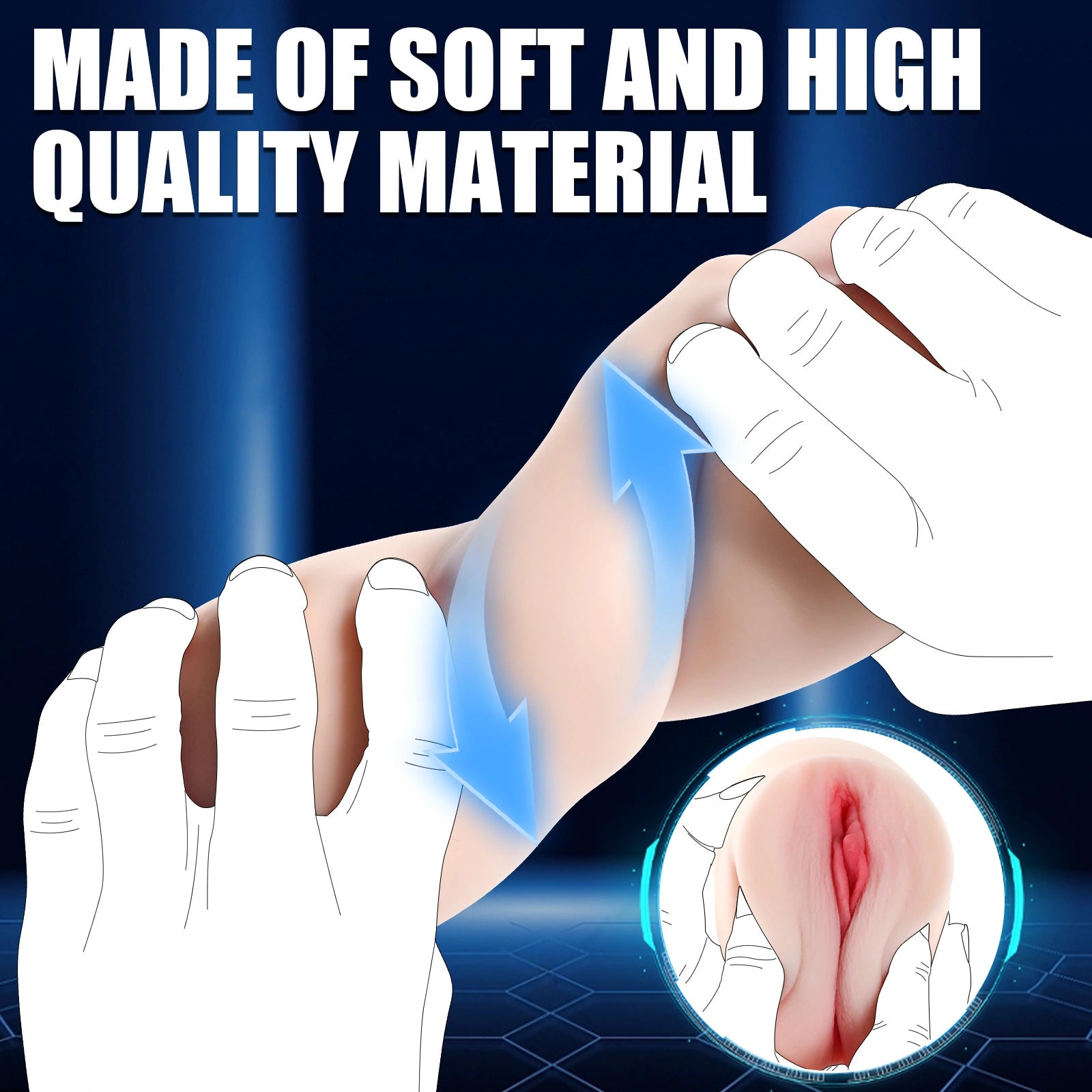 Orla - 1.5 lbs Realistic Fleshlight Sex Toy with 3 Speeds 7 Frequencies Vibration