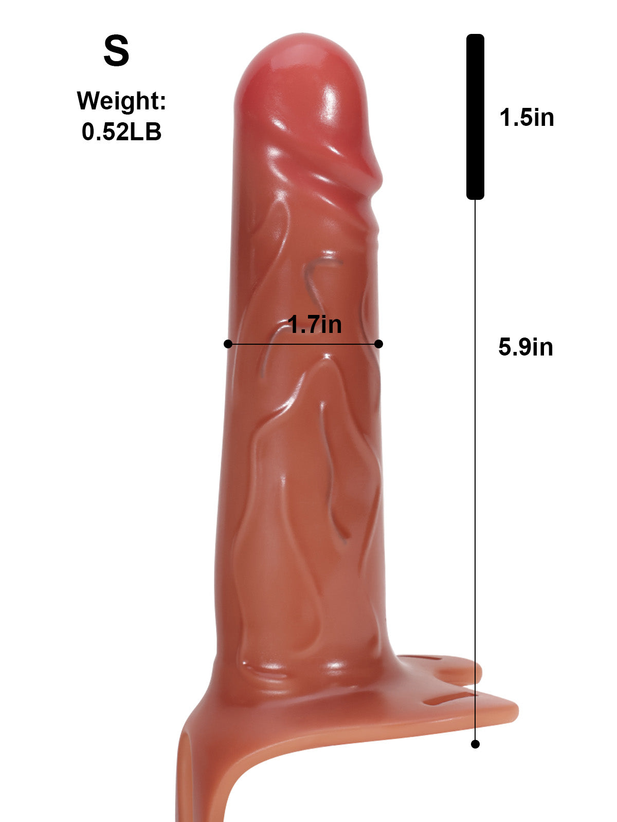 PCS29 – 7.4"x 1.7" Wearable Sliding Skin Penis Sleeve For ED Extender S/M/L Size
