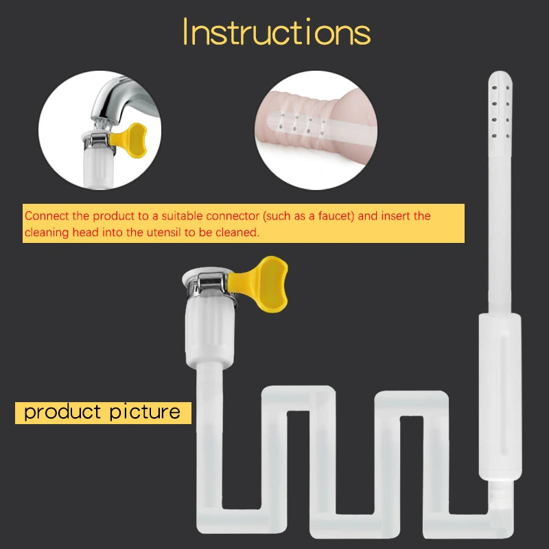Shower Long Nozzle Enema Cleaner with Tap Connector