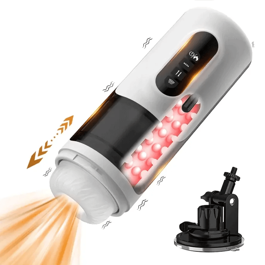 Ultra-Quiet Male Hands-free Masturbator with Heating, Suction & Vibration