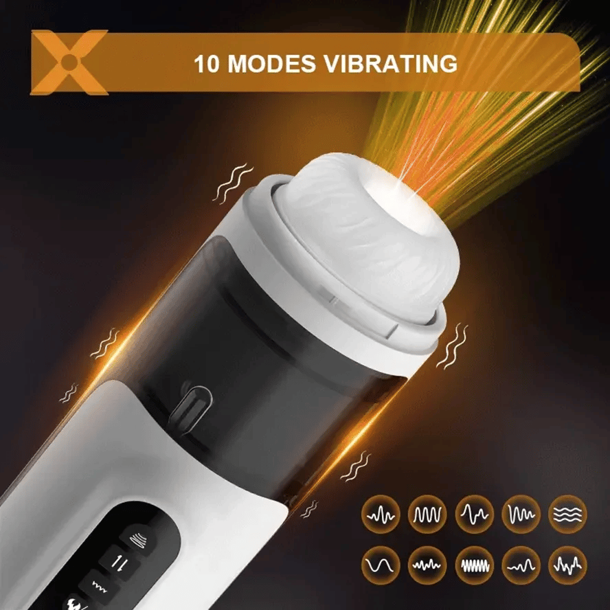 PS6 - Ultra-Quiet Male Hands-free Masturbator with Heating, Suction & Vibration