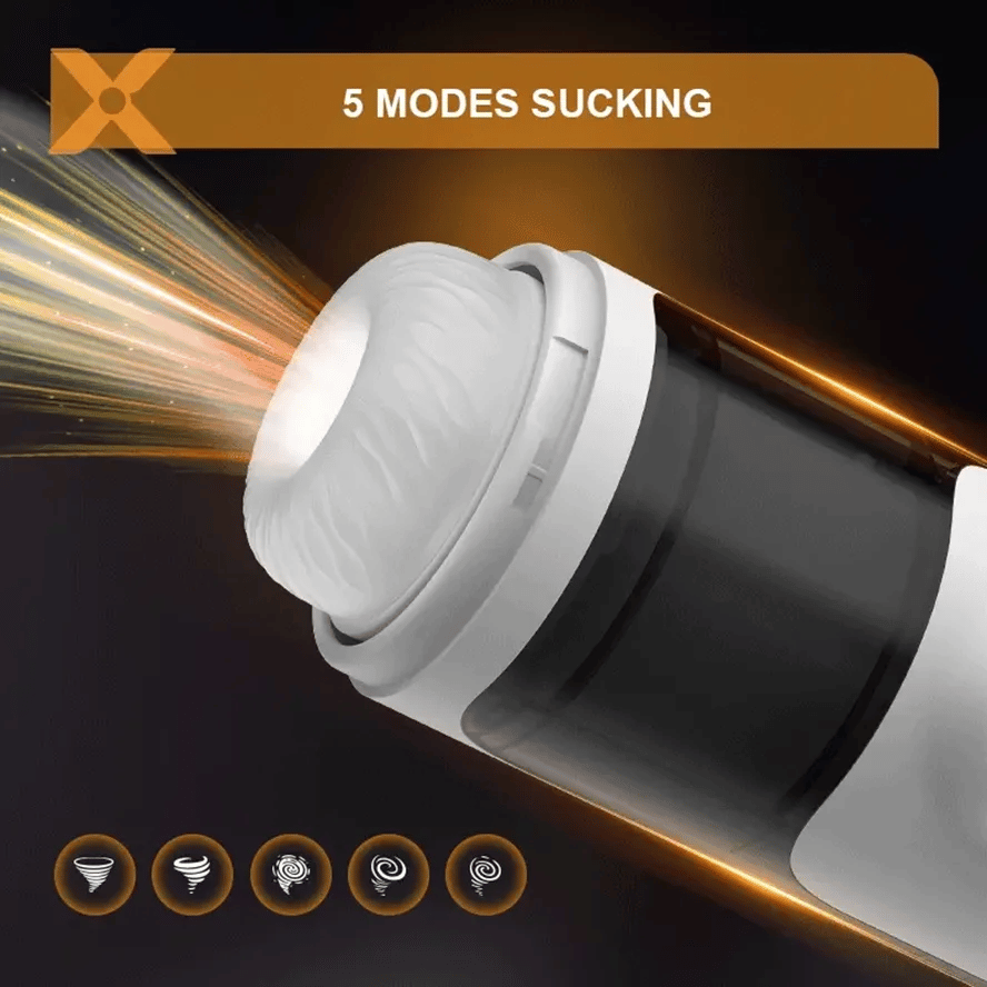 PS6 - Ultra-Quiet Male Hands-free Masturbator with Heating, Suction & Vibration