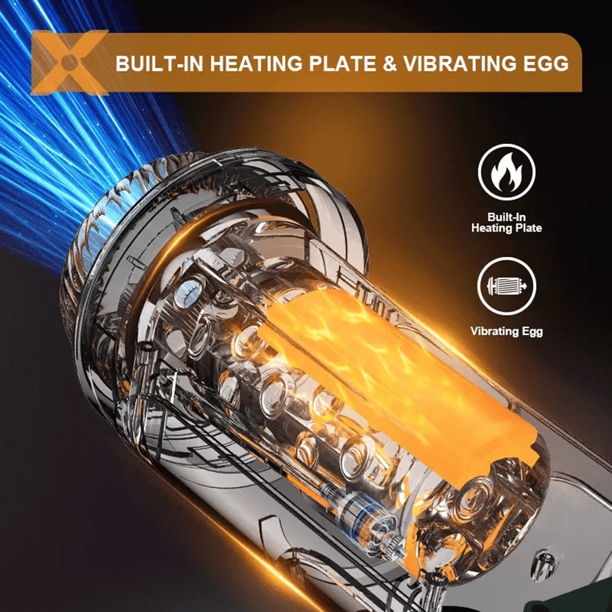 PS6 - Ultra-Quiet Male Hands-free Masturbator with Heating, Suction & Vibration