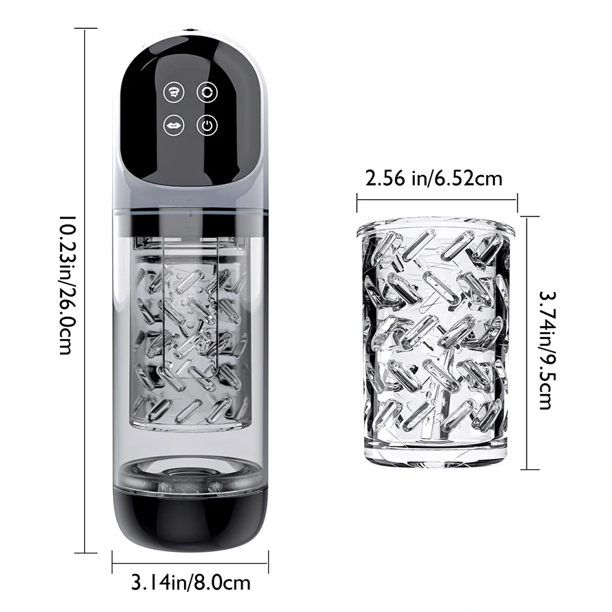 PR3Plus- Waterproof Dual Stimulation Male Stroker Toy with Vacuum Suction