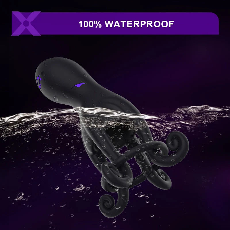 PG11 – 10 Vibration Modes Octopus Tentacle Glans Trainer Masturbator with Full-Wrap Stimulation