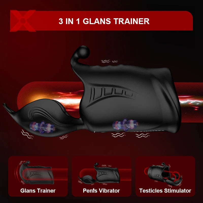 PG14 – Glans Trainer with Dual Motors, 10 Vibration Modes & Full Coverage Stimulation