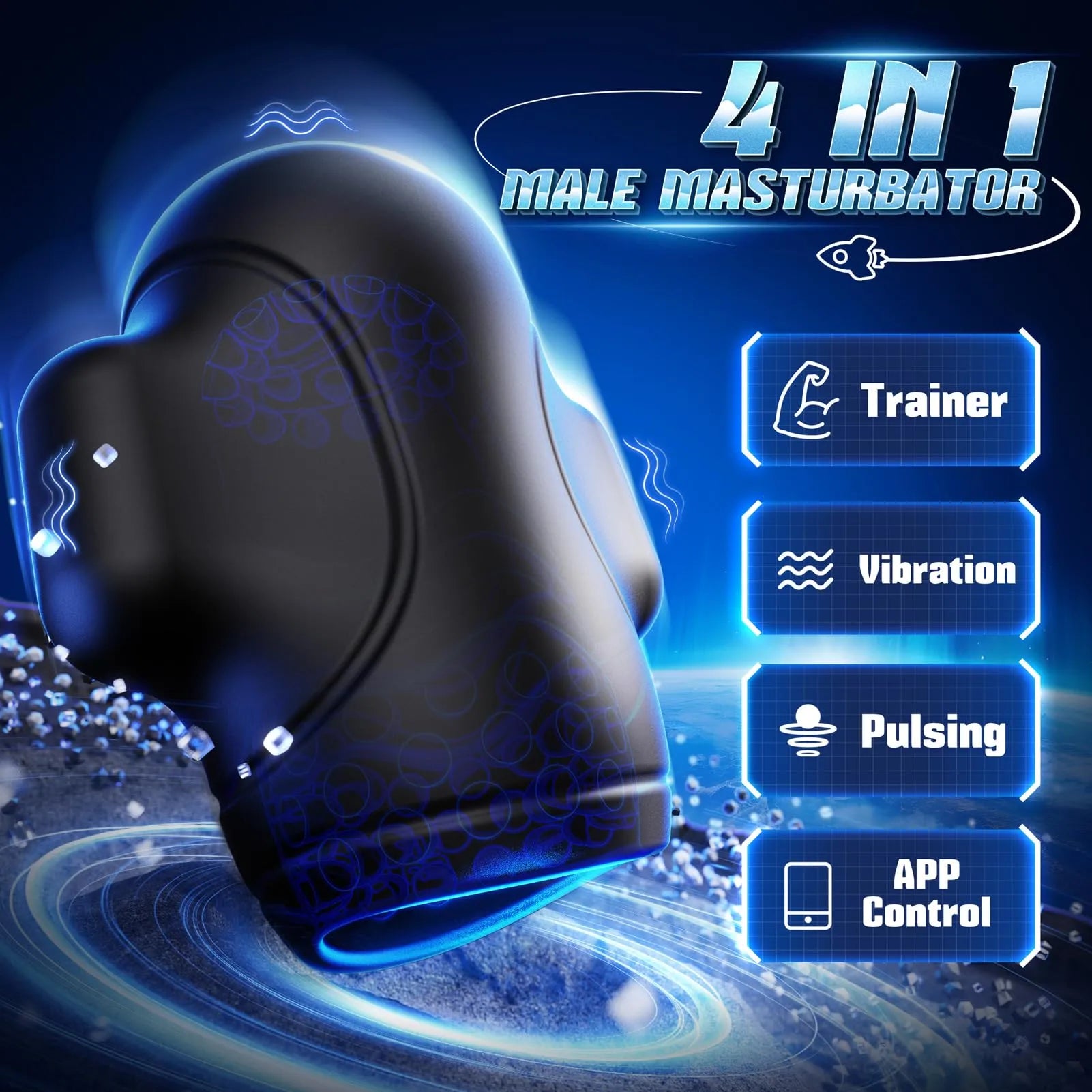 PG1 Pro – App-Controlled Vibration Glans Trainer with 360° Stimulation & Licking
