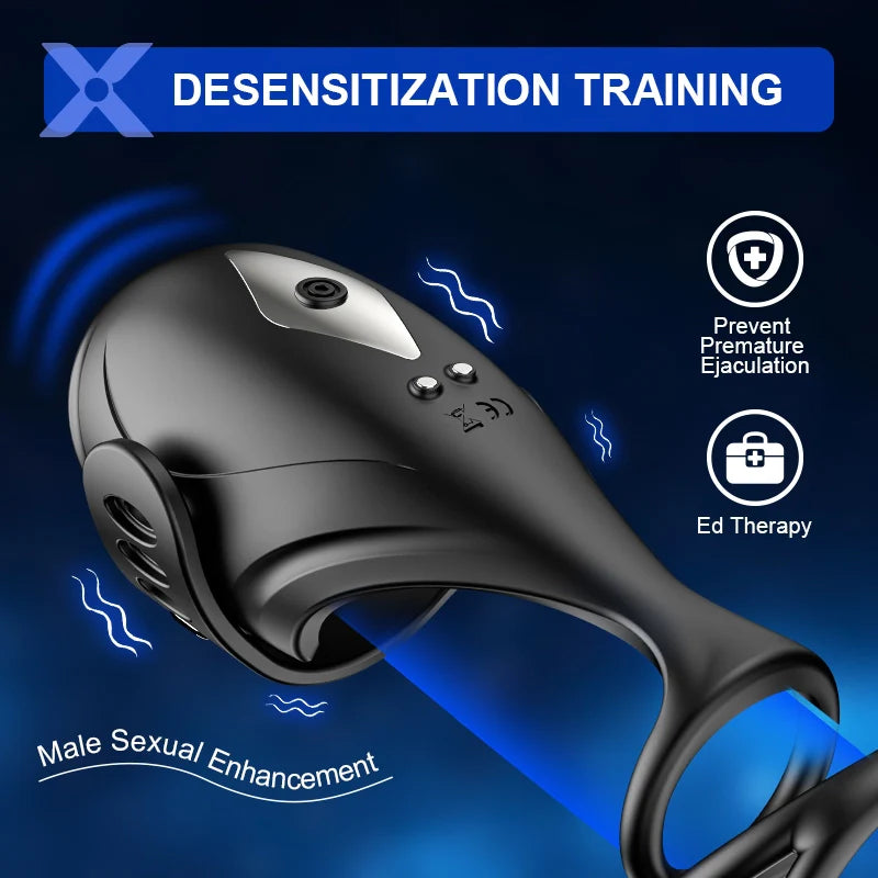 PG5 – App-Controlled 9 Vibration Modes Glans Trainer with Adjustable Buckle & Flexible Ring
