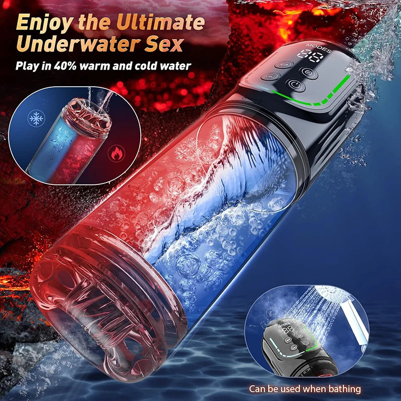 PR4Red - APP Waterproof Automatic Shower Blowjob Dick Jerking Machine