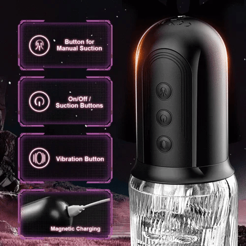 XS14 Pro - 1.3 lbs Dual Vibration Deep Throat Masturbator with 5 Sucking 10 Vibrating