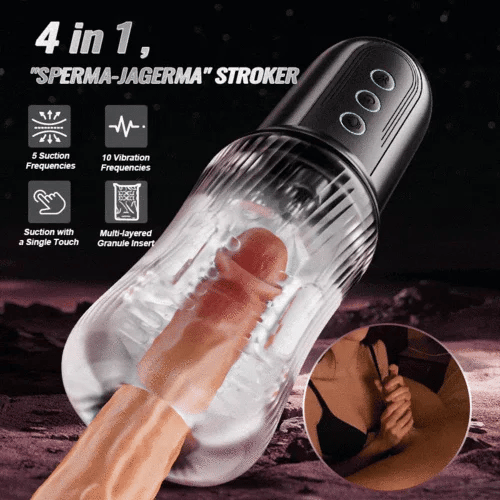 XS14 Pro - 1.3 lbs Dual Vibration Deep Throat Masturbator with 5 Sucking 10 Vibrating