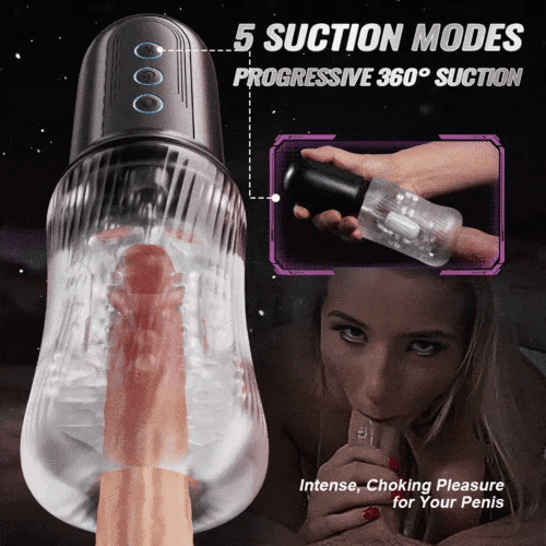 XS14 Pro - 1.3 lbs Dual Vibration Deep Throat Masturbator with 5 Sucking 10 Vibrating