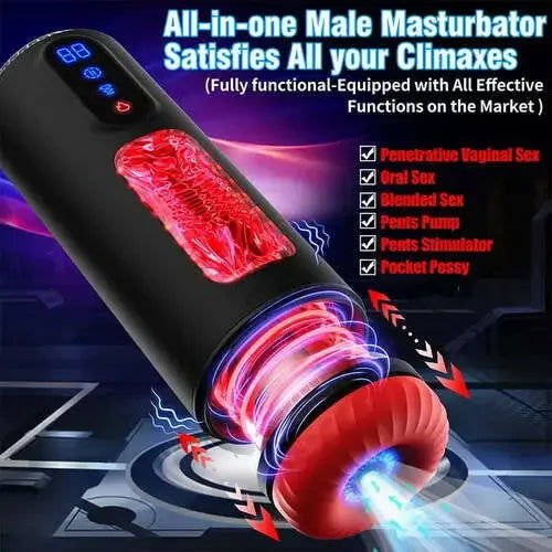 XS6Pro - 1.94 lbs Heated Male Stroker with 9 Frequency Telescopic Vibration Sucking