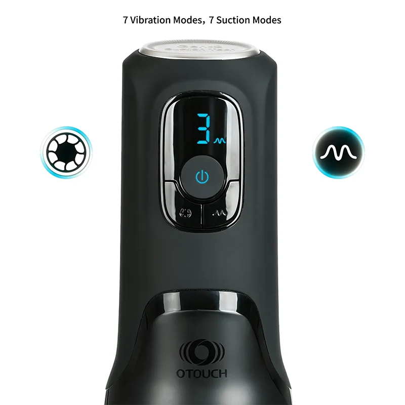 PS7 – Realistic Electric Vagina Masturbator with 7 Vibration & Suction Modes and OLED Display