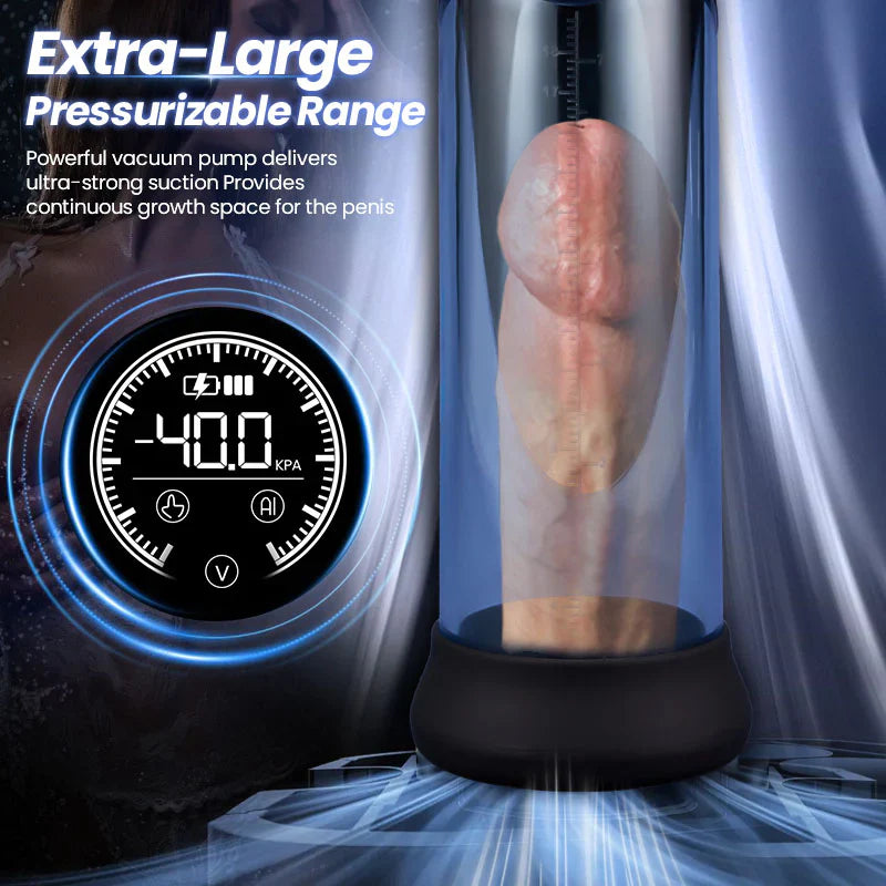 XP50S – AI Hydro Penis Pump with Digital Display, Dual Suction Modes & Smart Pressure Control