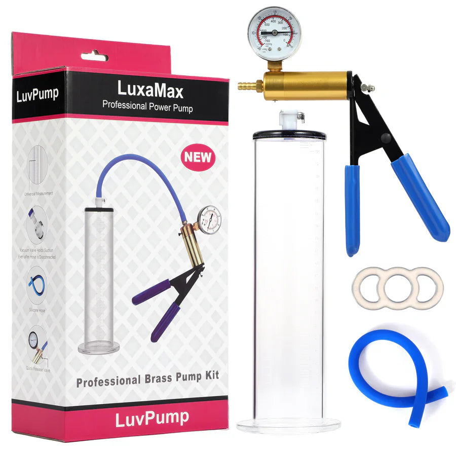 XP05S – Elite Brass Scissor-Grip Manual Penis Pump with Precision Gauge & Quick-Disconnect