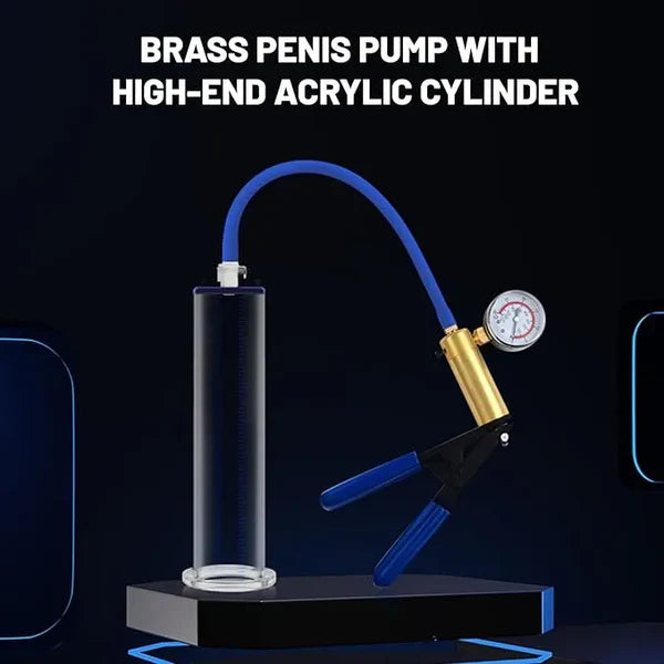 XP05S – Elite Brass Scissor-Grip Manual Penis Pump with Precision Gauge & Quick-Disconnect