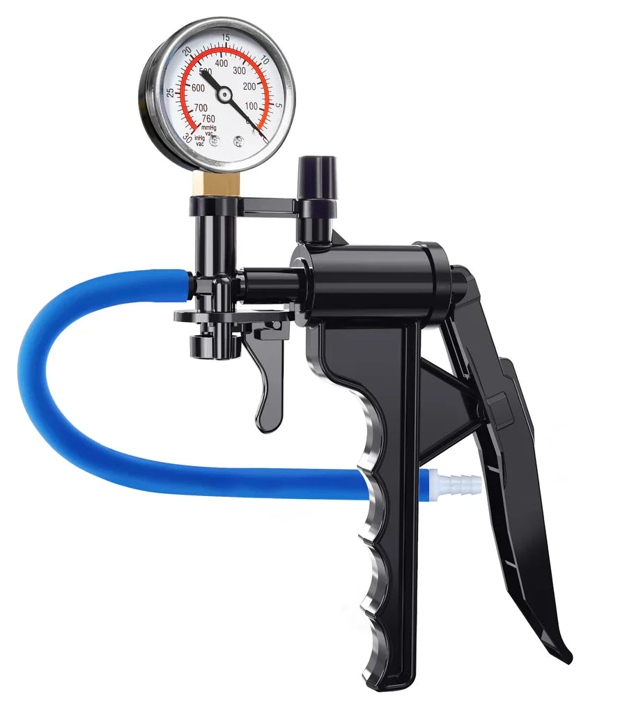 XP13S – Pistol-Grip Manual Penis Pump with Pressure Gauge & Quick-Release Valve