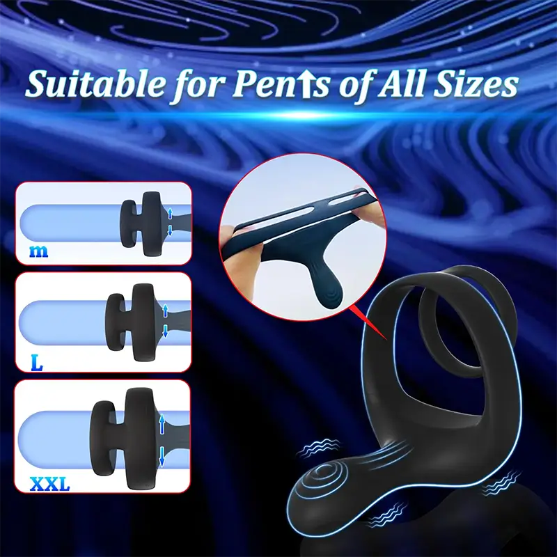 PR6: Dual Motors Penis Testicle Taint Remote Control Cock Ring