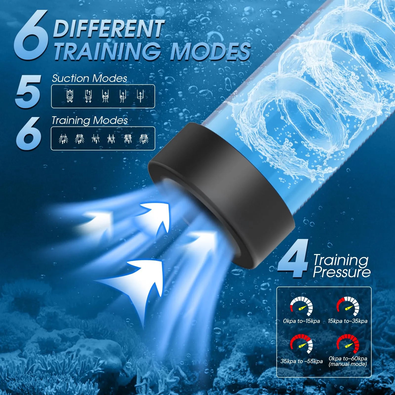 XP9 – Water Penis Pump with LCD Display, Adjustable Suction & Training Modes