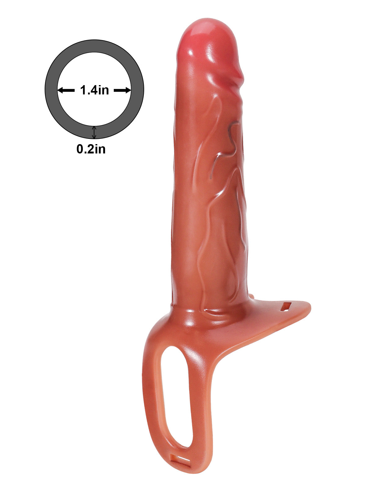 PCS29 – 7.4"x 1.7" Wearable Sliding Skin Penis Sleeve For ED Extender S/M/L Size