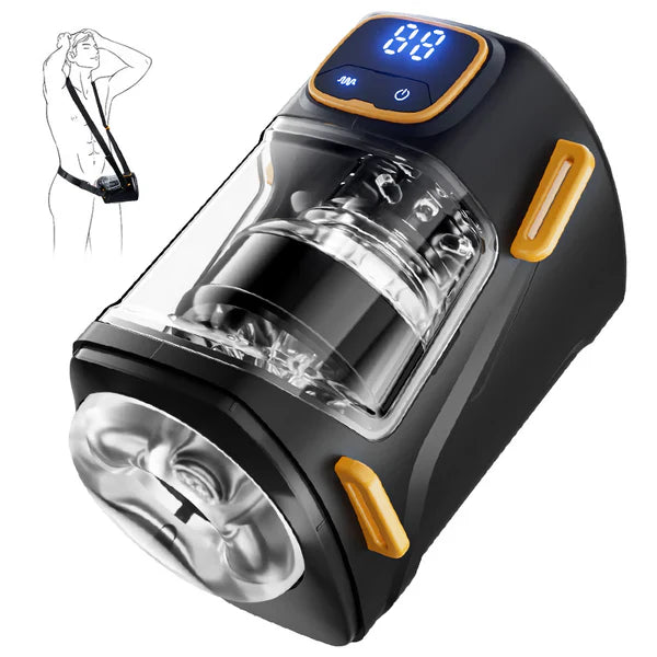 PT2 - 9 Thrusting & Vibrating Hands Free Wearable Male Stroker