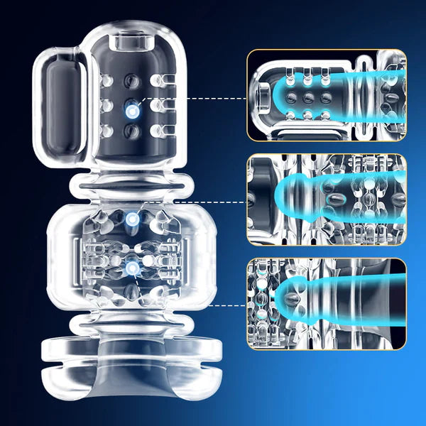 PT2 - 9 Thrusting & Vibrating Hands Free Wearable Male Stroker