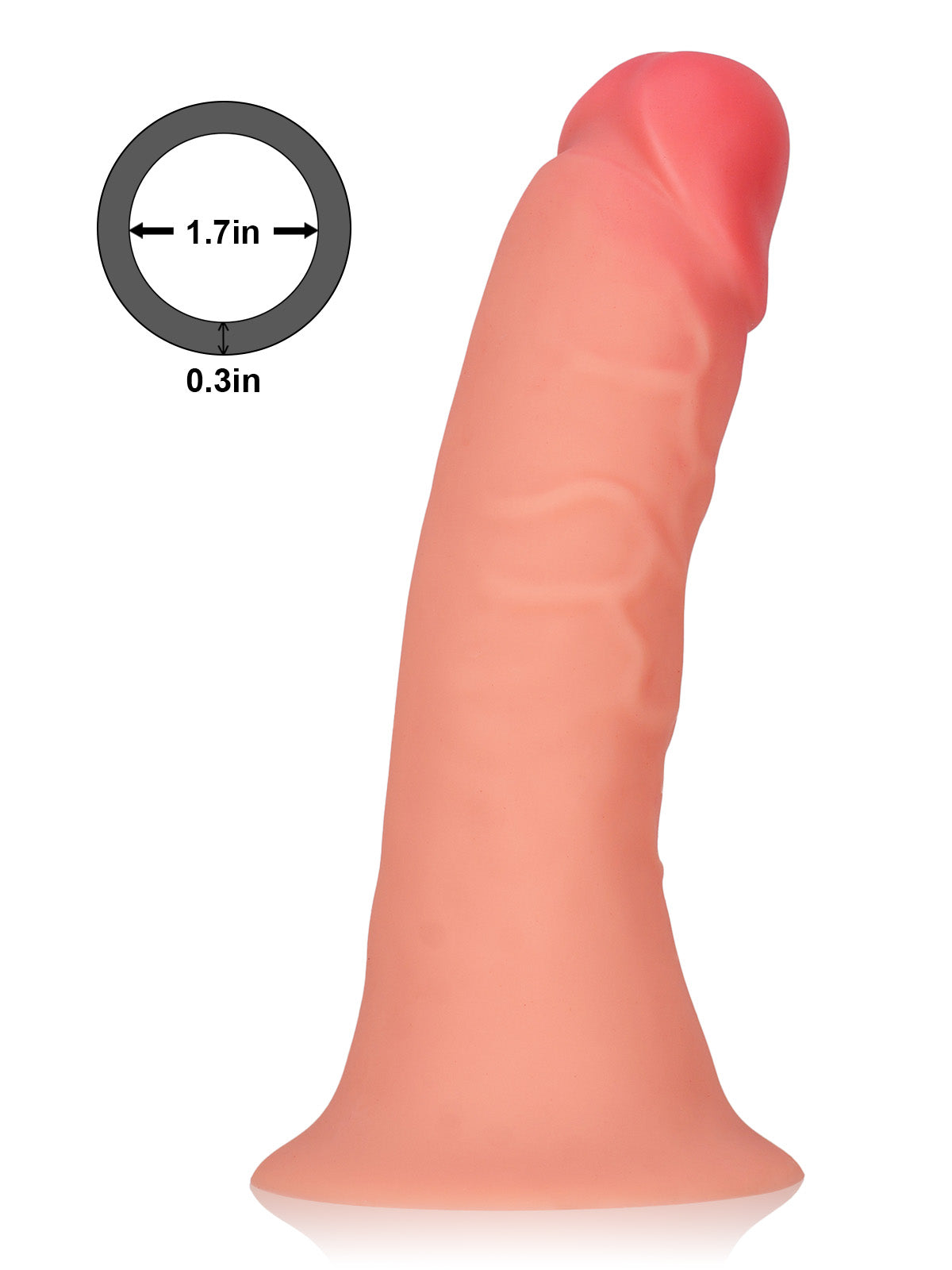 PCS30 – 7.2"x 1.5"  Wearable Penis Sleeve For ED With O-Ring Strap On