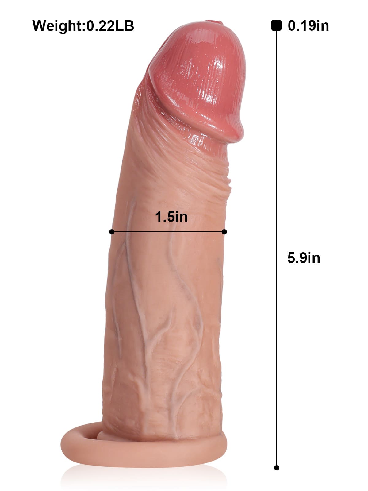 PCS28 – 6"x 1.5" Brown Open Ended Realistic Cock Sleeve with Urethra