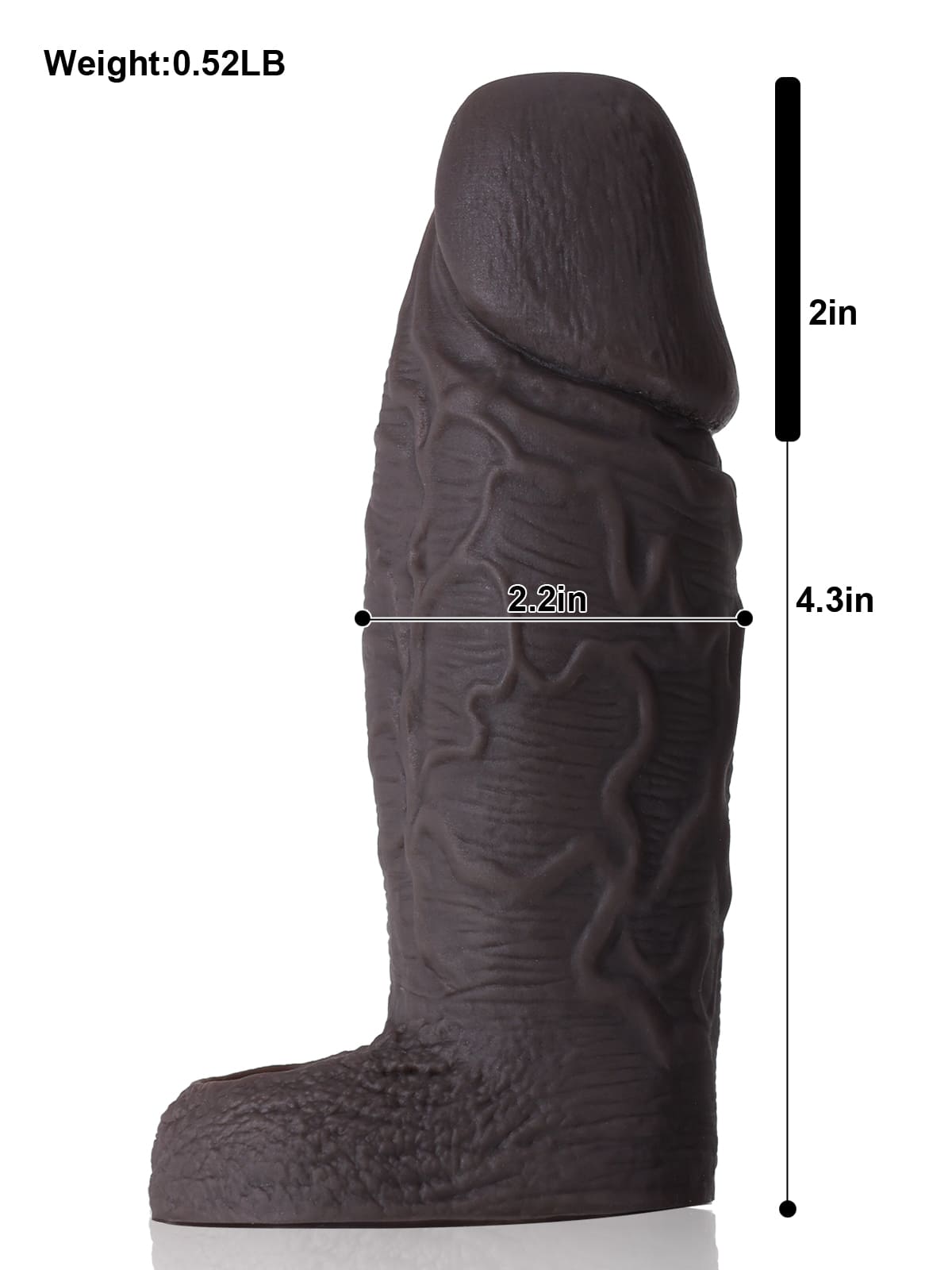 PBS37 – 6.3" x 2.2" Thick Black Silicone Cock Sleeve