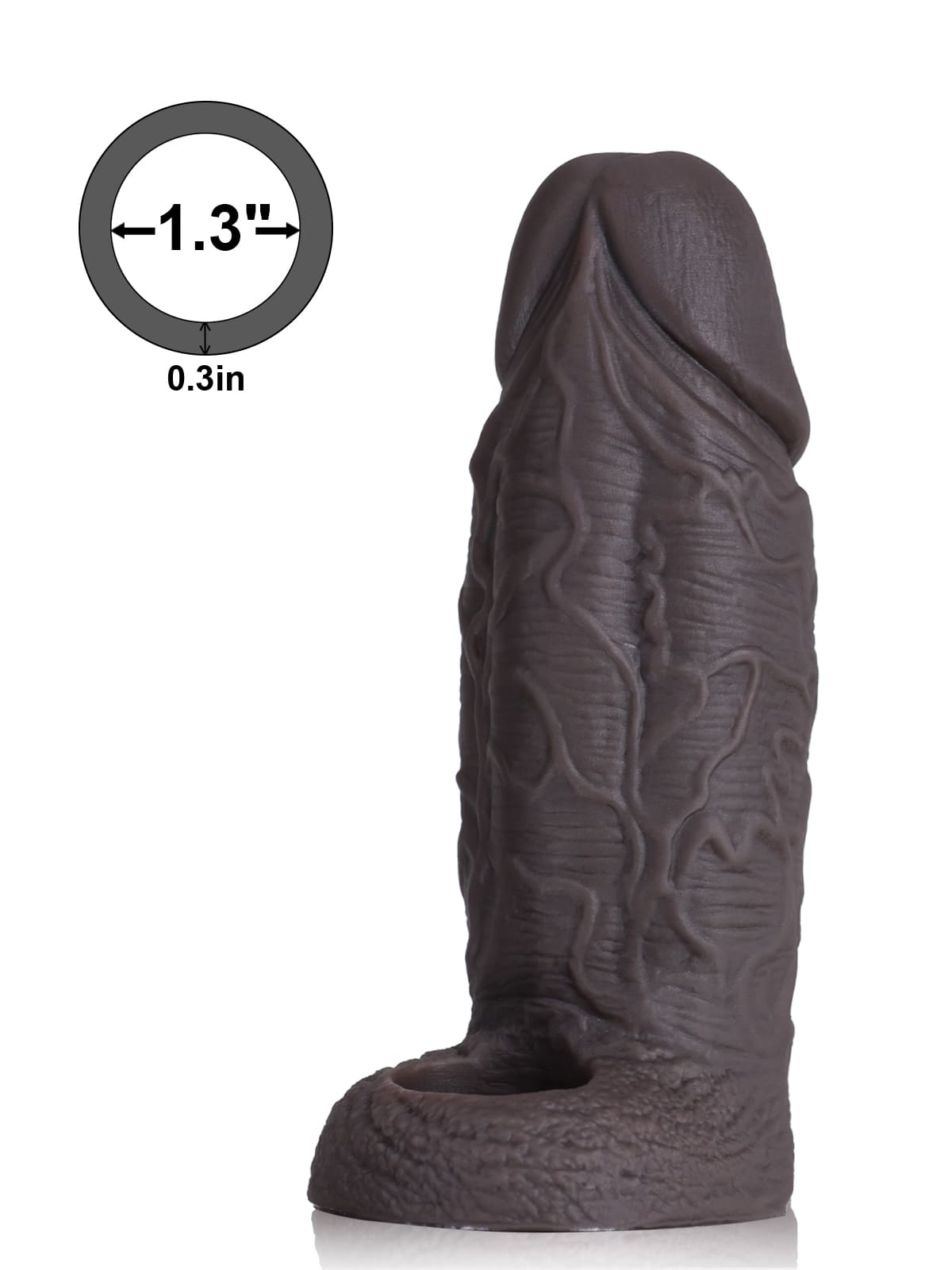 PBS37 – 6.3" x 2.2" Thick Black Silicone Cock Sleeve