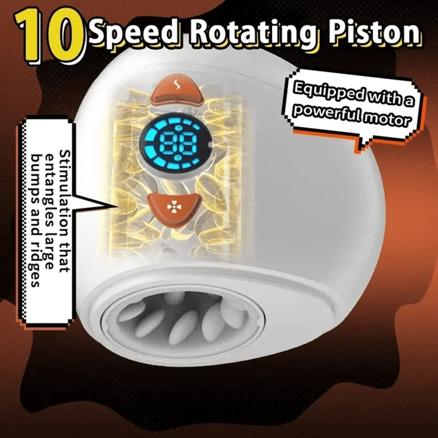 Egg-Style Thrusting & Rotating Male Masturbator with Testicle Stimulation