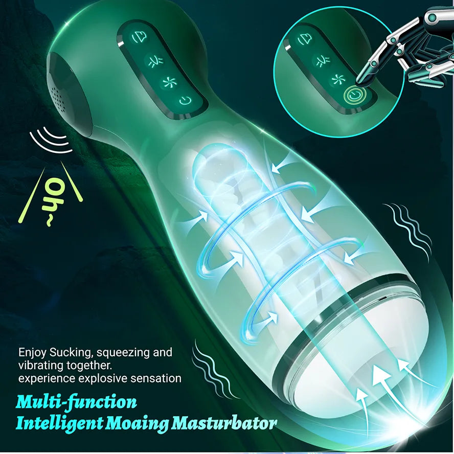 Electric Male Masturbator with Suction, Vibration & Airbag Squeeze