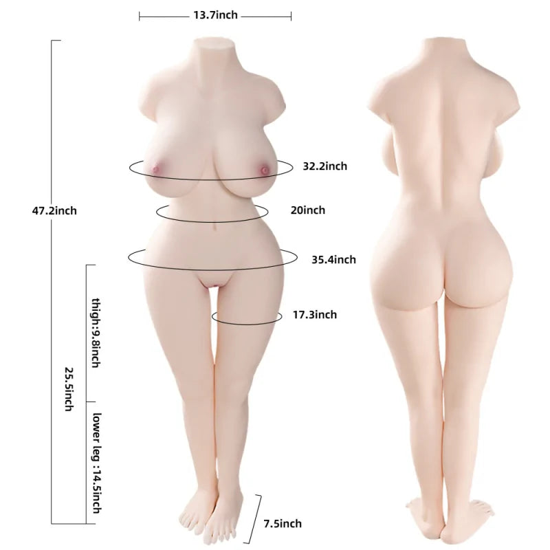 Farah - 61.7 lbs Sexy Full Size BBW Sex Torso with Long Legs and Feet