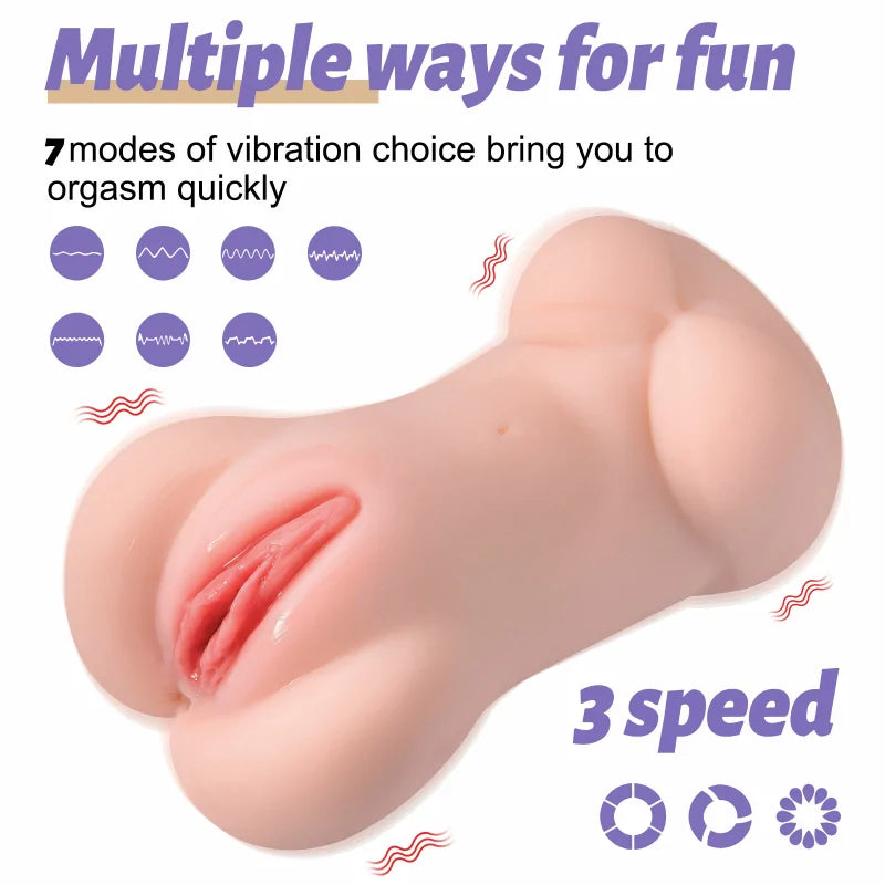 Hannah - 2.18 lbs Realistic Vibrating Pocket Pussy Masturbator