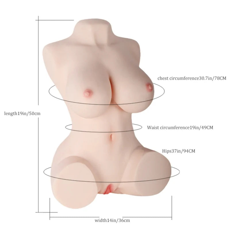 Harlow -  29.8 lbs Ultra Realistic Half Silicone Sex Torso Toy