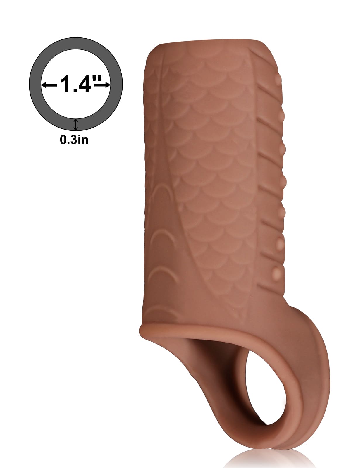 PCS25 – 3.8"x 1.7" Silicone Penis Girth Sleeve with Bump Texture Stimulation