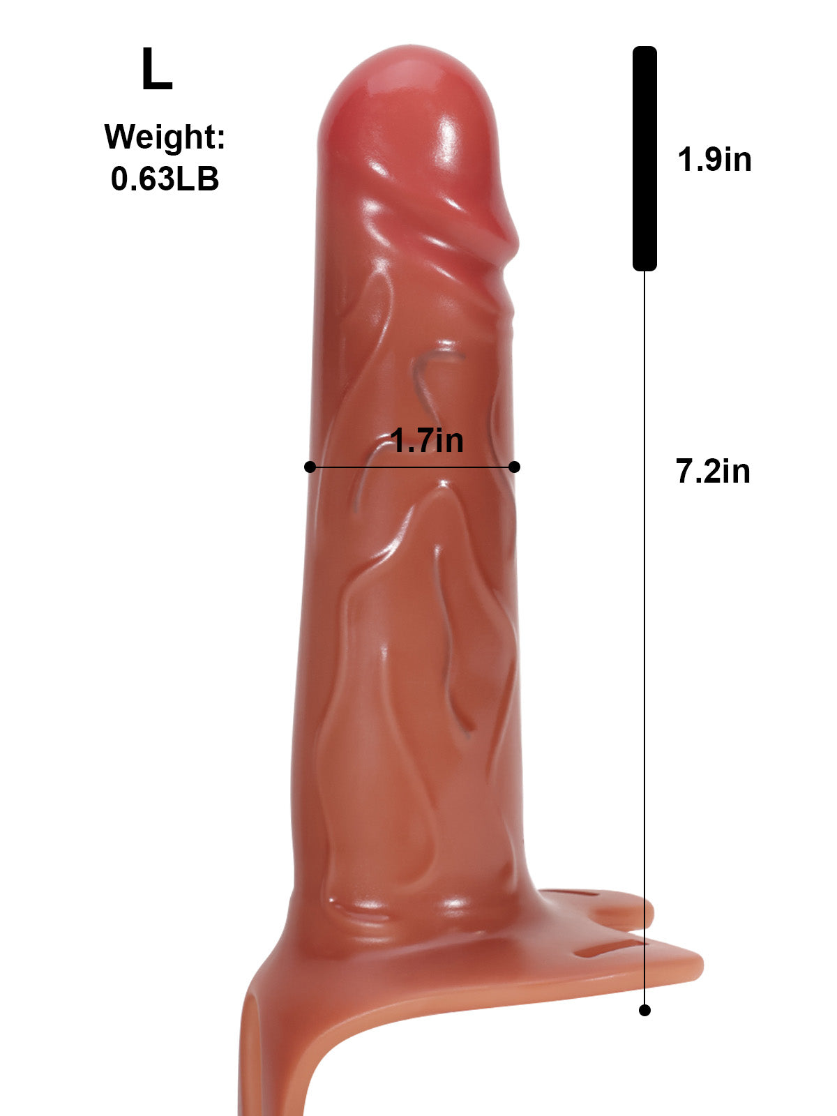 PCS29 – 7.4"x 1.7" Wearable Sliding Skin Penis Sleeve For ED Extender S/M/L Size