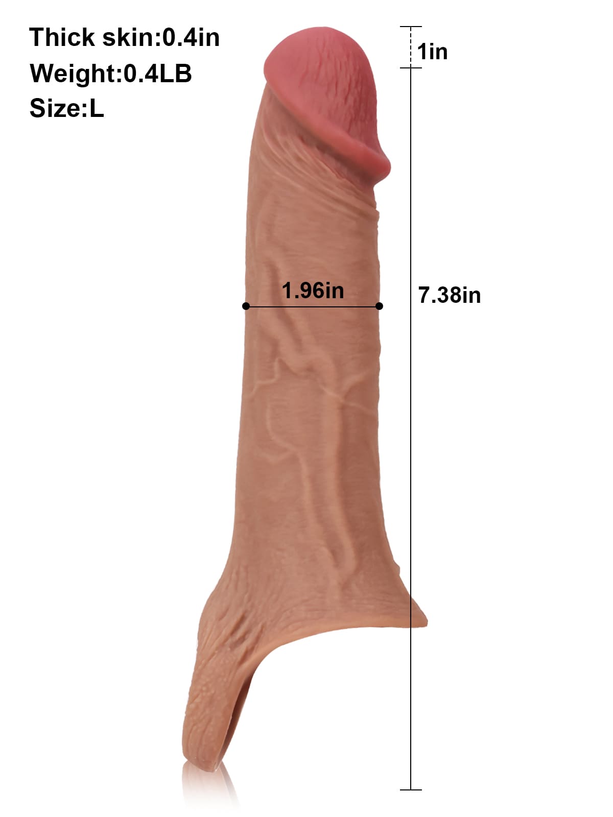 PCS10 – 8"x 2" Brown Realistic Open Ended Penis Sleeves