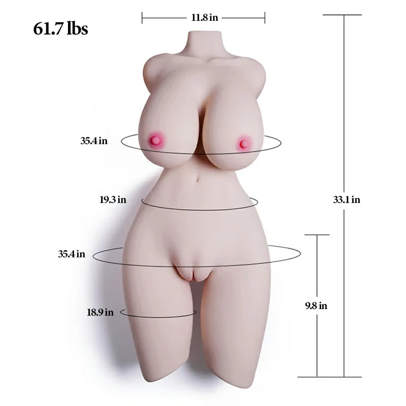 Lacey - 61.7 lbs Ultra Sexy LifeSize Sex Torso with Voluptuous Breasts