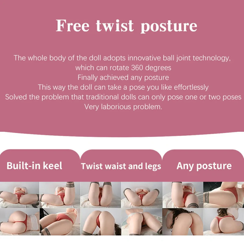 Lauren - 68.34 lbs Super Realistic BBW Silicone Sex Torso with Big Boobs Areola