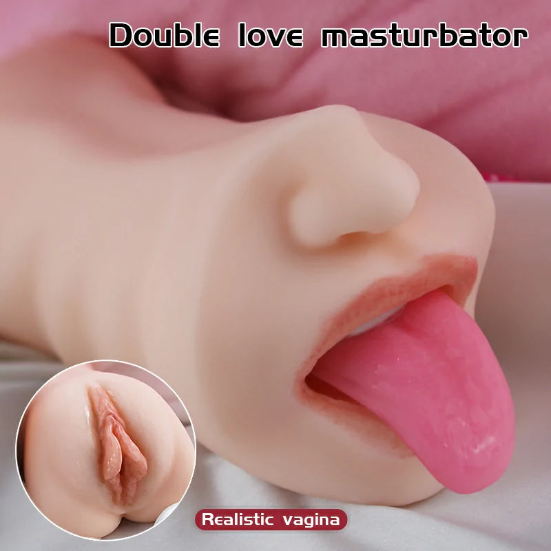 Lola - 1.1 lbs Connected 2 in 1 Pocket Pussy with Oral and Vaginal