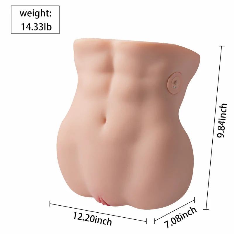 Luke - 14.3 lbs Features Strong Vibrating Sex Torso with Abs & Realistic Vagina