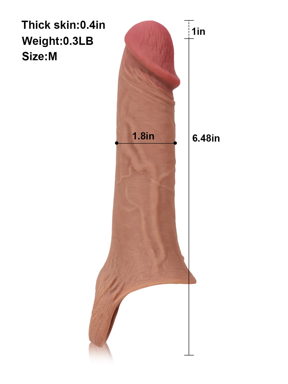 PCS10 – 8"x 2" Brown Realistic Open Ended Penis Sleeves