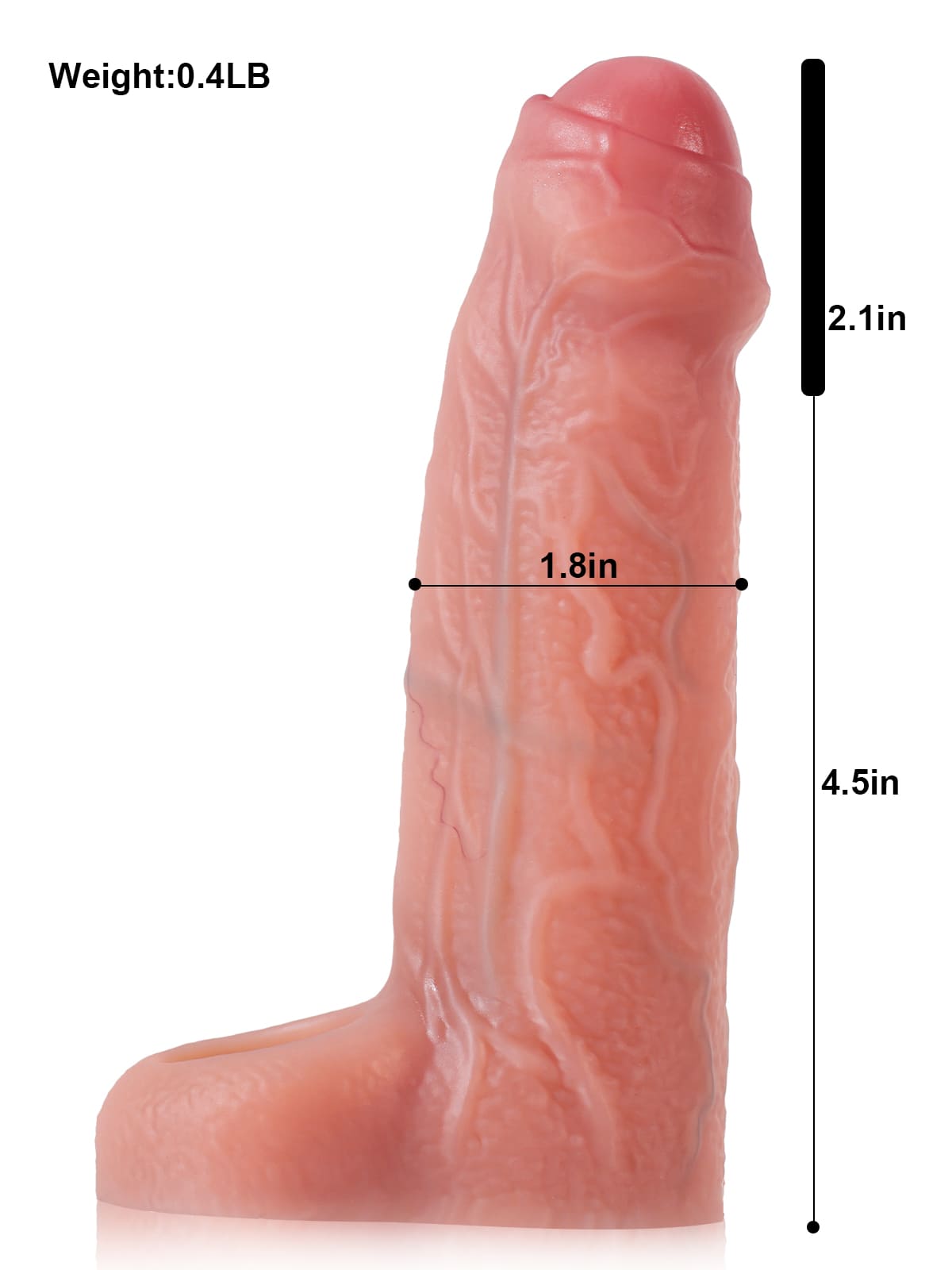 PFS38 – 6.6" x 1.8" Realistic Textured Cock Extender for Grip & Longer Use