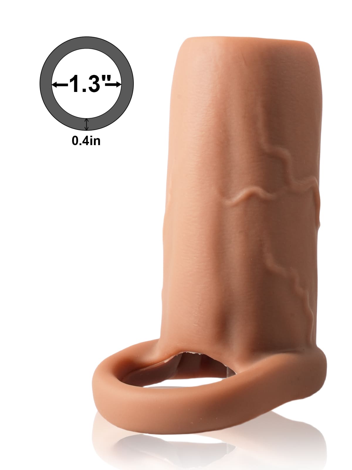 PCS11 – 3.7"x 2" Silicone Penis Girth Sleeve with Open-End Fit & Added Thickness